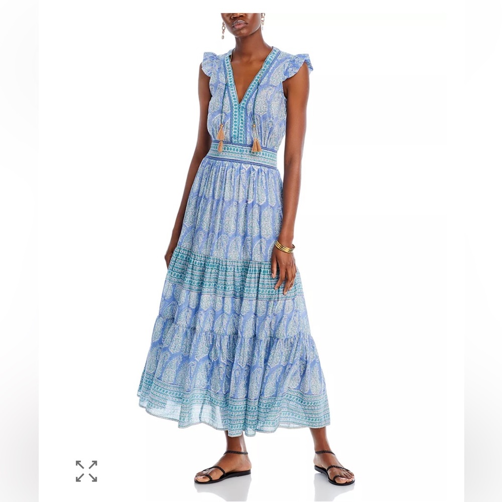 Chic Blue Patterned Maxi Dress